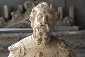 Dettaglio del volto di David, il capolavoro scultoreo restaurato con il sostegno di Mapei