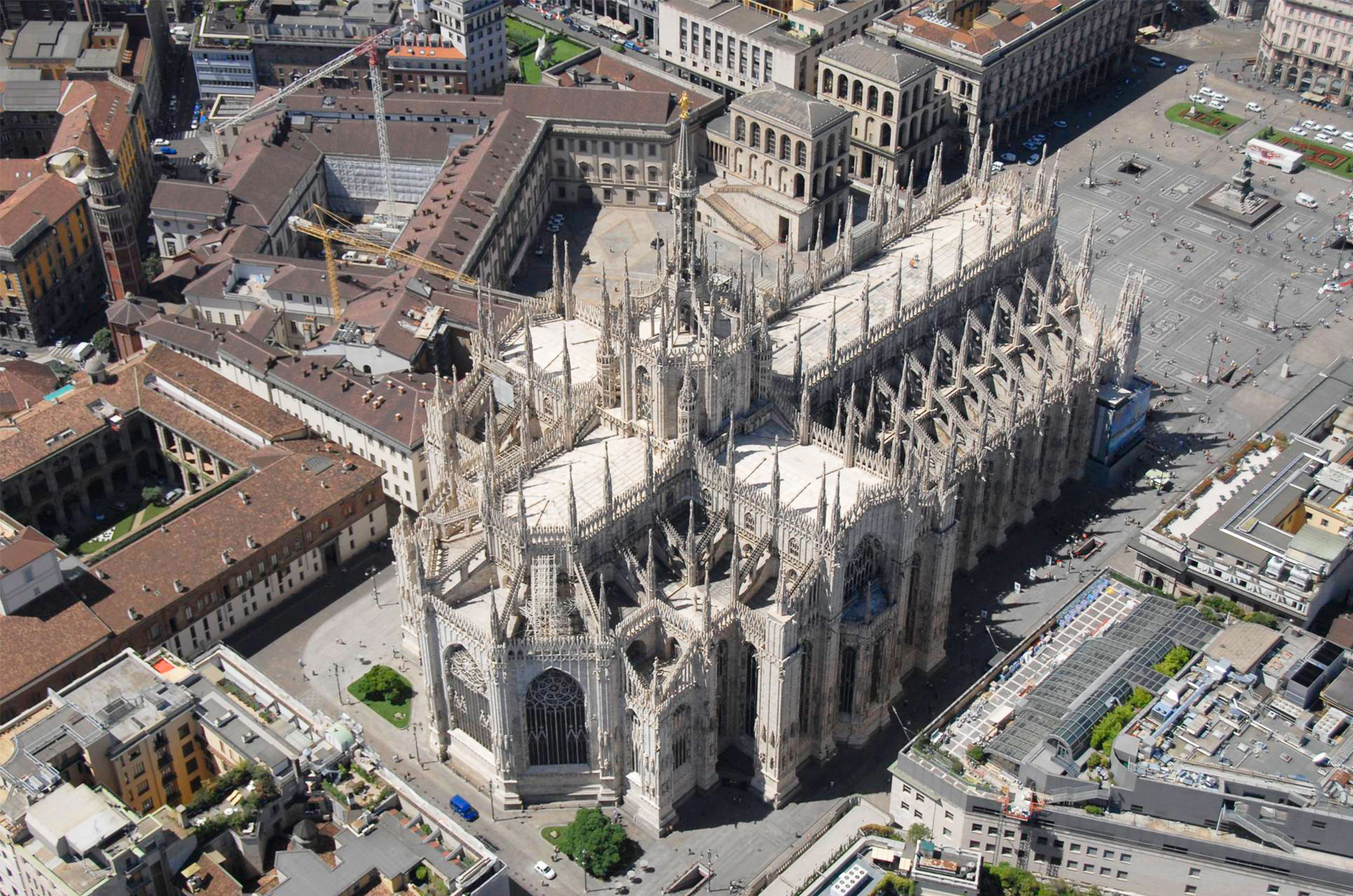 Veduta aerea dle Duomo di Milano