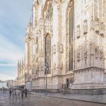 Fianco Sud Cattedrale del Duomo di Milano, in occasione dei lavori di manutenzione sull'ascensore