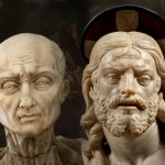 Dettagli delle sculture raffiguranti San Bartolomeo e Cristo alla colonna, capolavori di scultura in Duomo