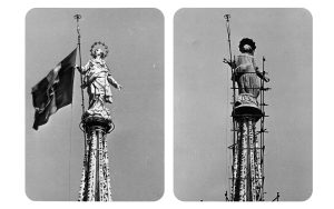 Scopri le foto d'archivio della Madonnina nel 1940, Duomo di Milano 