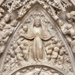 Dettaglio del portale della Sacrestia Capitolare, Madonna della Misericordia