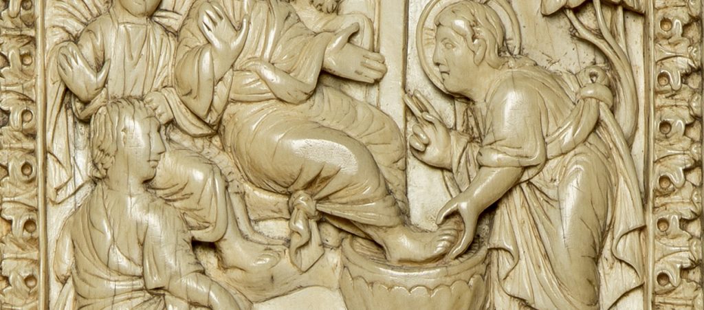 Dittico della Passione, dettaglio tratto dall'episodio della Lavanda dei Piedi, Museo del Duomo di Milano