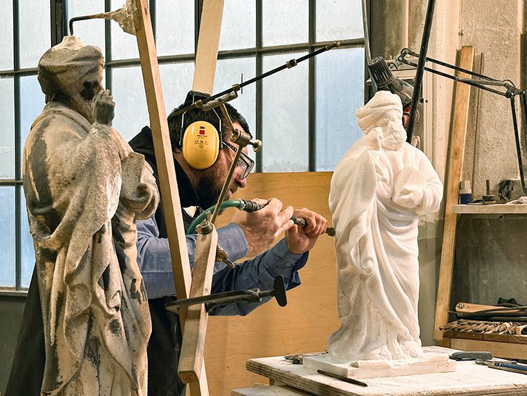 Restauri e lavori presso il Cantiere Marmisti del Duomo di Milano ©Veneranda Fabbrica del Duomo di Milano