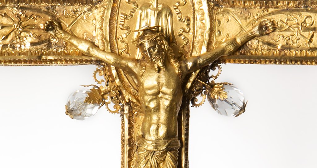 Crocifisso, dettaglio della Croce Capitolare di San Carlo, Museo del Duomo di Milano