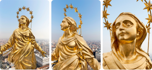 Particolari ravvicinati della parte superiore della Madonnina del Duomo, 1774