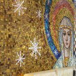 Veduta aerea del mosaico di Trento Longaretti torna a nuova vita a Motta Visconti dopo il restauro ©Veneranda Fabbrica del Duomo di Milano